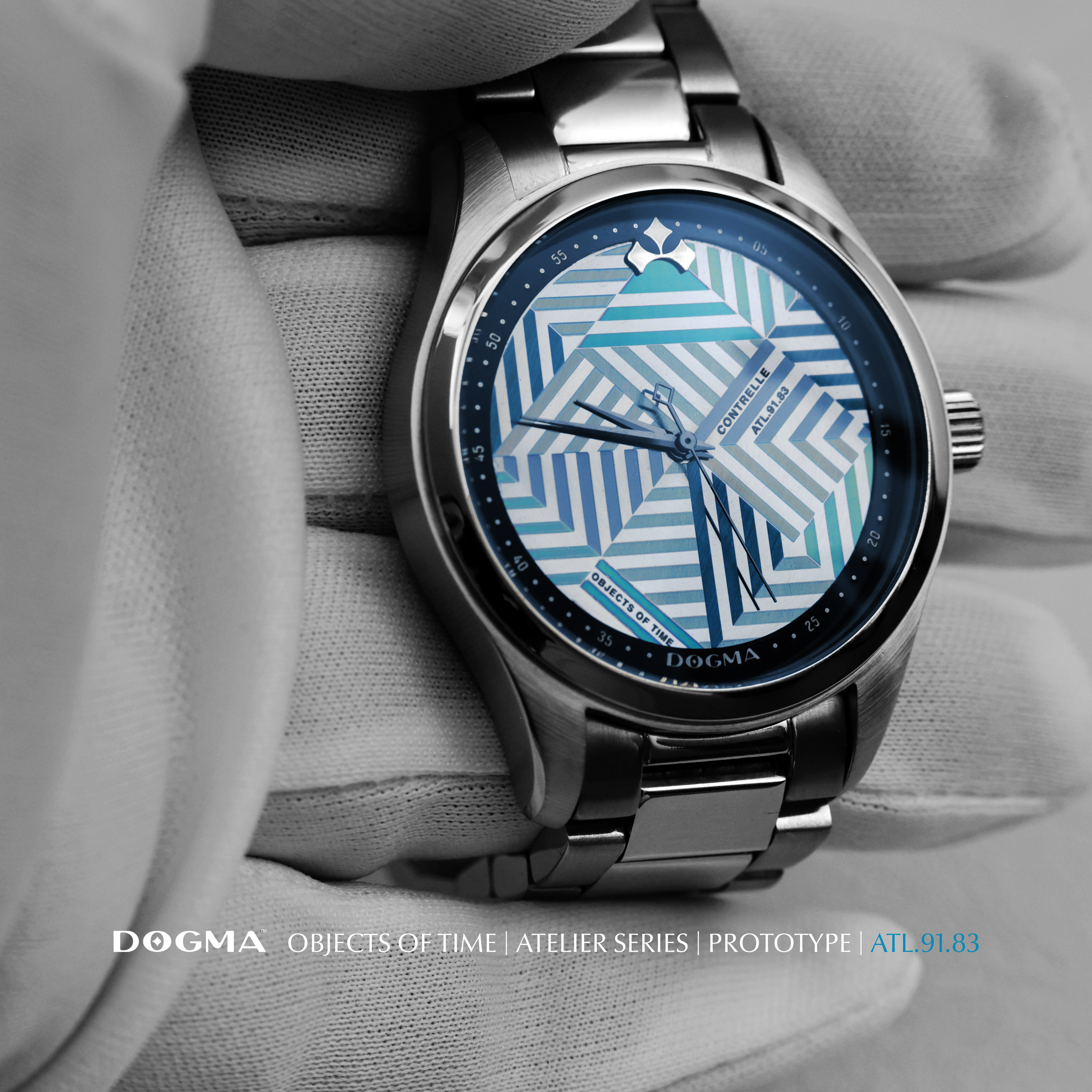 Dogma Contrelle ATL.91.83 Atelier prototype with laser-annealed stainless steel dial