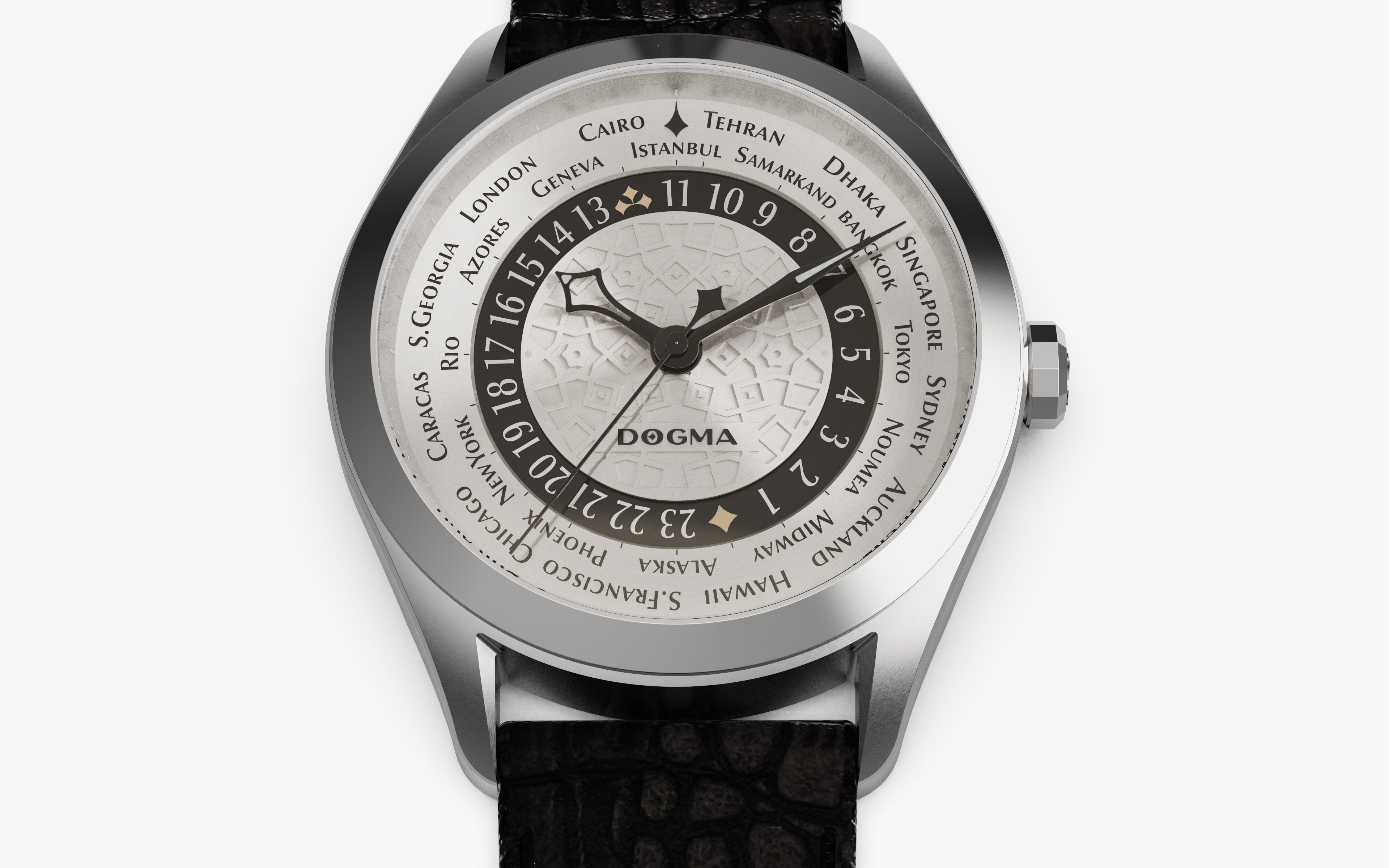 Dogma Chapter 1 Istanbul world-time watch with platinum-plated German silver dial