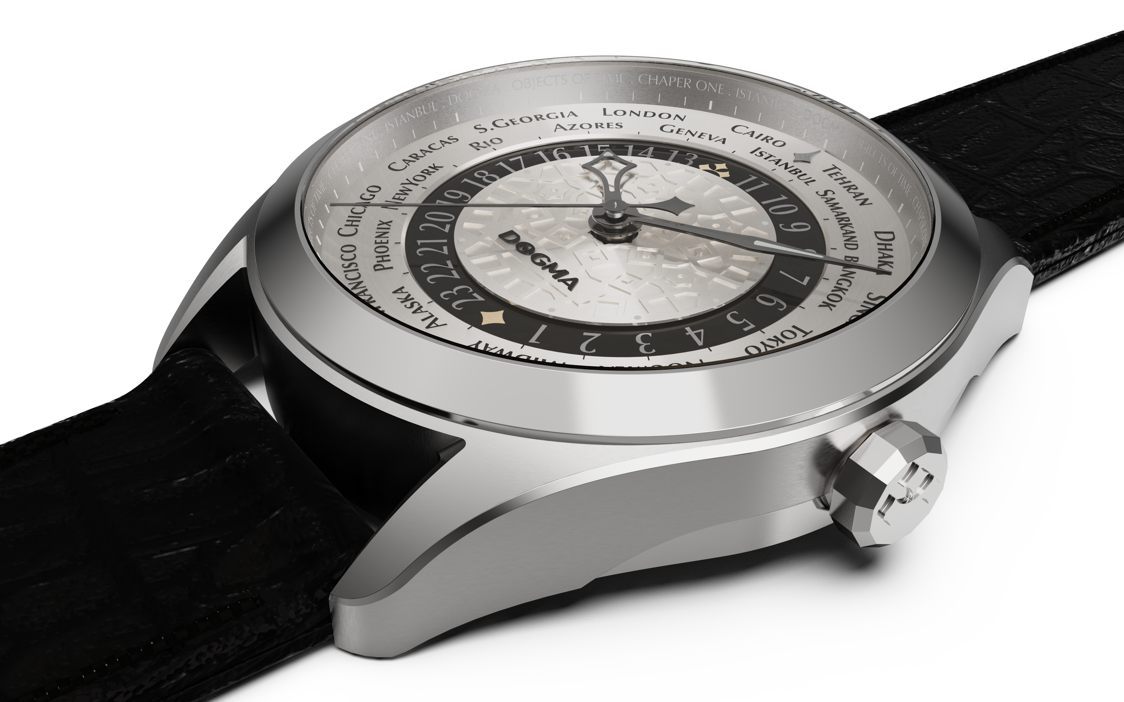 Dogma Monograph: Istanbul world-time watch angled view